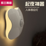新奇特电子产品创意LED灯 360度人体感应小夜灯 衣橱柜卧室光控灯