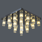 现代简约客厅灯正方形水晶灯 不锈钢吸顶灯创意餐厅灯具卧室灯饰