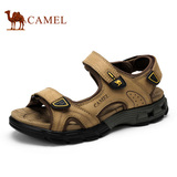 Camel/骆驼男鞋 2106夏季牛皮凉鞋休闲沙滩鞋魔术贴凉鞋