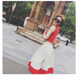 夏韩版气质小香风无袖背心裙 半身裙显瘦两件套连衣裙中长款套装