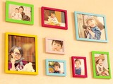 8框组合照片墙宝宝照片留念框多色混合框背景框墙物品照片展示框