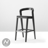 北欧水曲柳设计师高脚椅咖啡厅实木吧椅吧凳意大利餐厅酒吧台椅子