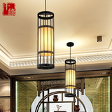 新中式吊灯 酒店会所北欧咖啡厅复古圆形笼子铁艺餐厅灯 鸟笼吊灯