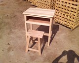 中小学生实木课桌 单人带小长条凳木制课桌椅 课桌椅批发