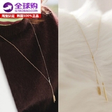 韩国进口饰品正品代购新款时尚简单流苏小珍珠简约长款项链毛衣链