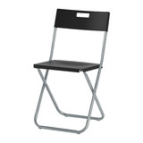 宜家家居代购IKEA冈德匀折叠椅餐椅靠背折叠椅可收纳, 白色/黑色