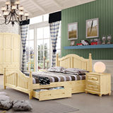 欧式实木床1.2米儿童床1.51.8米成人双人床韩式女孩松木床家具