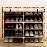长87宽31高99cm双排布鞋柜简易鞋架防尘加厚加固组装折叠收纳柜子