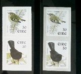 QQ5454爱尔兰1998鸟类普票30c自贴票1对+点线齿自贴1对