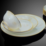 景德镇陶瓷器骨瓷碗盘碗筷碗碟套装中式欧式餐具套装乔迁礼品包邮