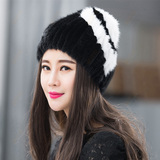 2015新款獭兔毛帽子女韩版保暖加厚兔毛编织皮草狐狸毛包头帽子女