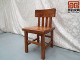 老榆木餐椅 简约实木椅子 原木原生态咖啡椅仿古厚重全榆木靠背椅