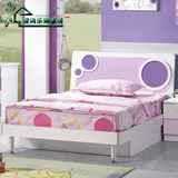 儿童家具组合女孩床 公主床粉紫色带衣柜书桌1.21.5床儿童套房