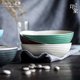 亿嘉创意日式陶瓷器碗大汤碗米饭碗面碗沙拉碗菜碗餐具套装