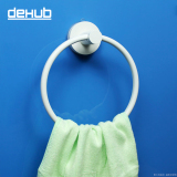 韩国dehub吸盘式卫生间毛巾架强力毛巾环免打孔浴室毛巾挂架 白色