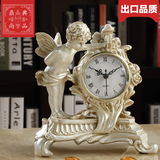 欧式美式时钟摆件台钟卧室客厅台式钟座工艺品创意家居座钟饰品