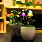 阿凡达蘑菇灯LED小夜灯感应灯七彩装饰灯盆栽创意光控插电床头灯