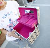 新款化妆箱日韩时尚个性铝合金防盗化妆包大容量手提收纳盒女包潮