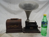 美国产爱迪生牌第一代老式留声机滚筒式 腊桶式唱片机西洋古董