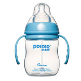 小土豆新生儿宽口径PP奶瓶婴儿带吸管手柄防摔防胀气塑料宝宝奶瓶