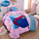 迪士尼 儿童床单四件套纯棉 女孩冰雪奇缘被套床上用品卡通三件套