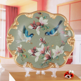 欧式陶瓷现代小摆件家居客厅创意电视酒柜摆设美式工艺摆盘装饰品