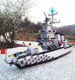 拼装益智乐高式积木军事航母模型船儿童玩具男孩6-8-12岁生日礼物