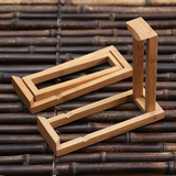 竹制折叠普洱茶架 茶饼架支架茶托 七子饼盘子展示三角形小木架子
