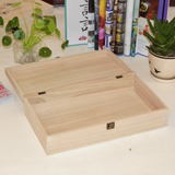 纸木盒 杂物盒包邮带锁木盒子 桐木盒文具桌面收纳带锁 装A4