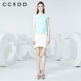 CCDD2016春装新款专柜正品女时尚欧根纱拼接雪纺衬衫通勤淑女上衣