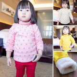 女童冬装新款韩版加绒打底衫1-2-3岁半女宝宝加绒卫衣外套保暖衣