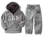 2015新款GAP韩版加厚外套加绒长袖卫衣2件套男女外套儿童运动套装