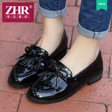 ZHR2016春季新款甜美浅口单鞋女韩版真皮平底鞋子休闲鞋女鞋潮D50