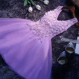 伴娘服短款紫色2016新款春夏季修身显瘦蓬蓬裙宴会主持人晚礼服女