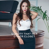 韩国代购夏新款女装韩版时尚性感欧美范修身裹胸抹胸字母吊带背心