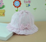 出口韩国女童女宝镂空空顶遮阳帽盆帽布帽太阳帽公主帽婴儿帽子