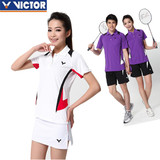 新款夏季Victor胜利羽毛球服 男女短袖翻领速干运动球衣套装 包邮