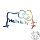 kitty凯啼猫原宿星空涂鸦反光贴汽车改装贴纸贴汽车装饰车贴拉花