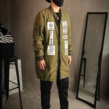 长款夹克外套男潮韩版棒球衣嘻哈潮男外套春季男装夹克外套日系中