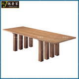 胡桃木烤漆餐桌意大利风格饭桌定做时尚个性办公桌书桌会议桌P284