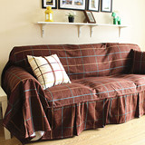 新品 宜家优质加厚 沙发巾全盖防滑沙发罩沙发套定做 波尔卡咖啡
