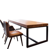 原木书桌大板个性茶桌椅美式实木餐桌椅组合小户型复古创意办公桌