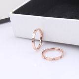 日韩版镶钻玫瑰金钛钢戒指男女彩金情侣对戒食指尾戒指环简约饰品