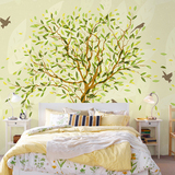 简约温馨大型墙纸壁画 客厅电视背景墙壁纸 春天绿树卧室艺术墙布