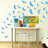沙发蜻蜓3D立体客厅卧室冰箱柜子仿真自粘纯色动物墙贴纸贴画