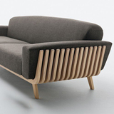 新中式家具 双人简约现代三人沙发纯实木设计师布艺创意懒人沙发