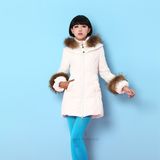 2015潮冬装韩版女式羽绒服女士中长款轻薄带帽修身显瘦大毛领女款