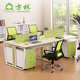 广州办公家具屏风办公桌4人卡位钢架多人员工位职员办公桌椅组合6
