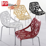 北岸 塑料现代简约镂空餐椅雕花白色造型创意餐厅椅子超自然树椅