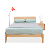 北欧宜家MUJI可定制日式简约现代家具1.8米双人床全实木床橡木床